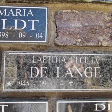 LANGE Laetitia Cecilia, de 1945-