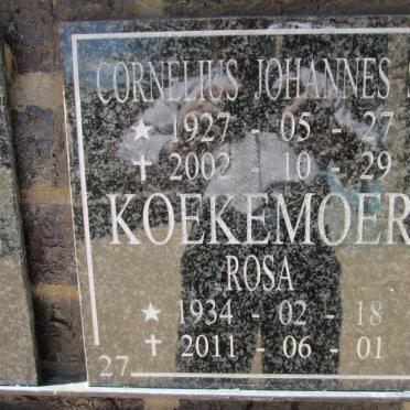 KOEKEMOER Cornelius Joannes S. 1927-2002 &amp; Rosa 1934-2011