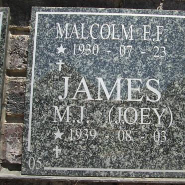 JAMES Malcolm E.F. 1930- &amp; M.J. 1939-