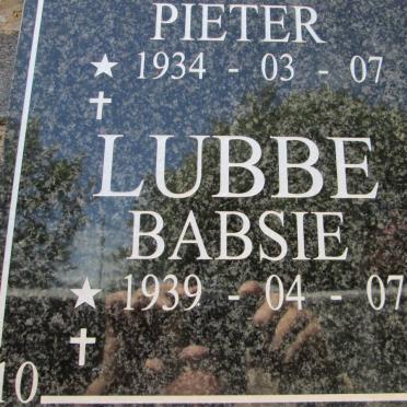 LUBBE Pieter 1934- &amp; Babsie 1939-