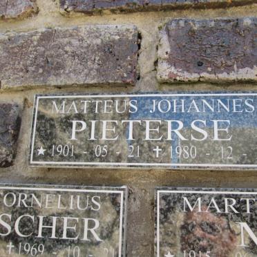 PIETERSE Matteus Johannes 1901-1980