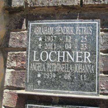 LOCHNER Abraham Hendrik Petrus 1937-2011 &amp; Angela Petronella Johanna 1939-
