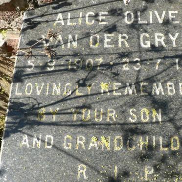 GRYP Alice Olive, van der 1907-1987