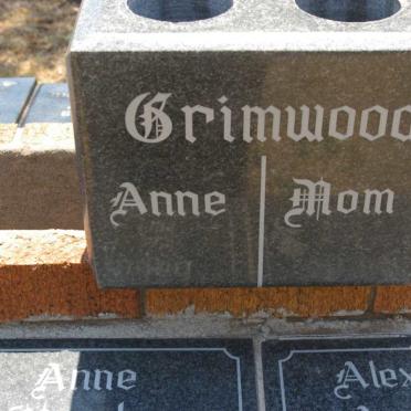 GRIMWOOD Alexandra Augusta 1905-1955 &amp; Anne Mandy 1931-1999