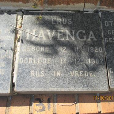 HAVENGA Erus 1920-1982