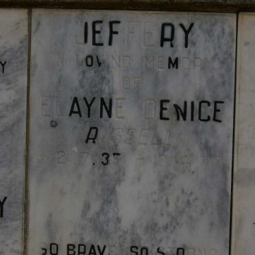 JEFFERY Elayne Denice nee RUSSELL 1935-1979