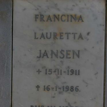 JANSEN Francina Lauretta 1911-1986