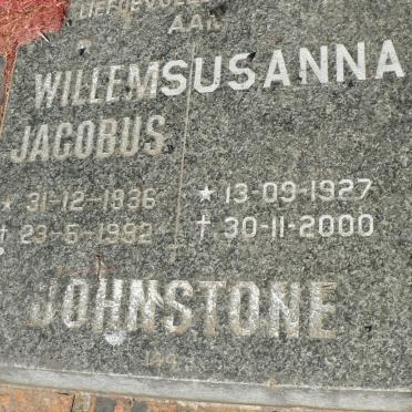 JOHNSTONE Willem Jacobus 1936-1992 &amp; Susanna 1927-2000
