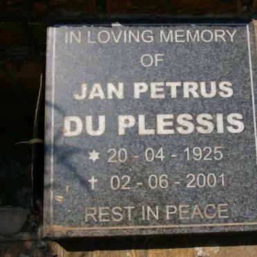 PLESSIS Jan Petrus, du 1925-2001