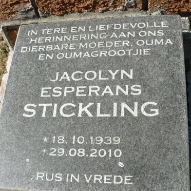 STICKLING Jacolyn Esperans 1939-2010