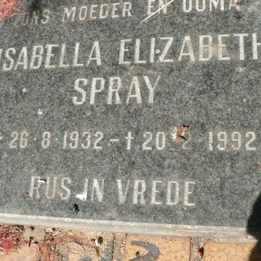 SPRAY Isabella Elizabeth 1932-1992