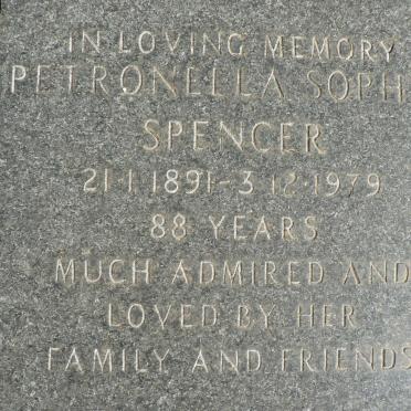 SPENCER Petronella Sophia 1891-1979