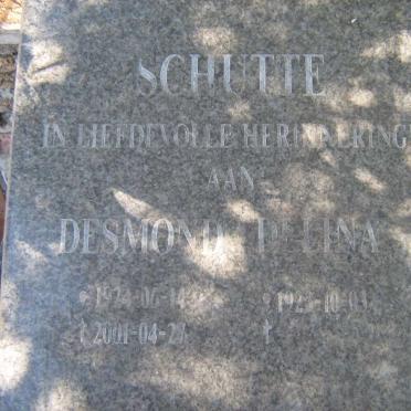 SCHUTTE Desmond 1924-2001 &amp; Delina 1923-