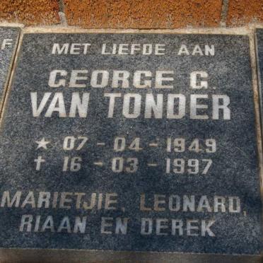 TONDER  George G., van 1949-1997
