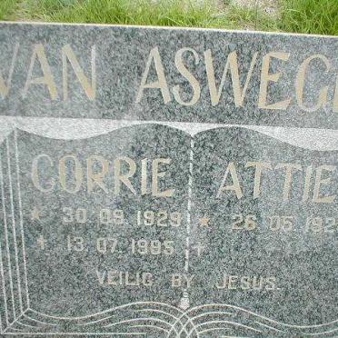 ASWEGEN Attie, van 1926-  &amp; Corrie 1929-1995