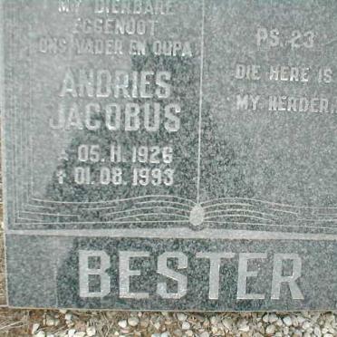 BESTER Andries Jacobus 1926-1993