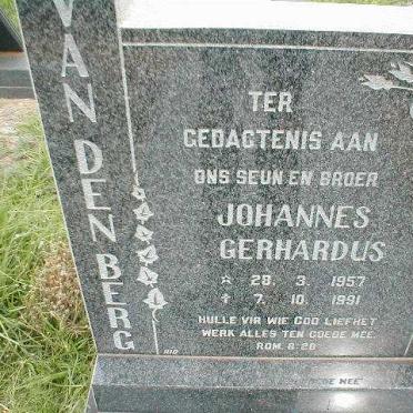 BERG Johannes Gerhardus, van den 1957-1991
