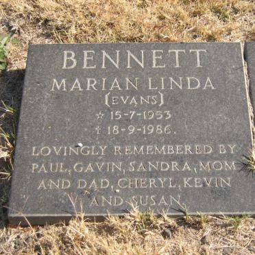 BENNETT Marian Linda nee EVANS 1953-1986