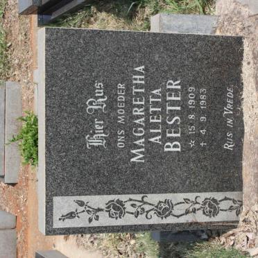 BESTER Magaretha Aletta 1909-1983
