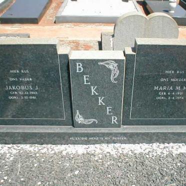 BEKKER Jakobus J. 1910-1981 &amp; Maria M.M. 1921-1974