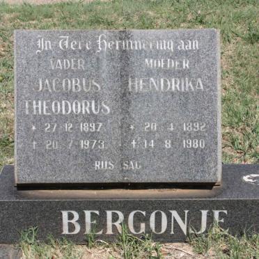 BERGONJE Jacobus Theodorus 1897-1973 &amp; Hendrika 1892-1980