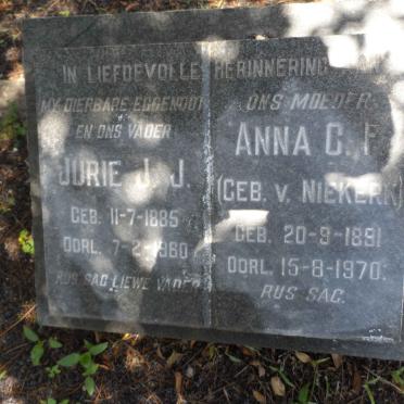 BEKKER Jurie J.J. 1885-1960 &amp; Anna C.F. V. NIEKERK 1891-1970