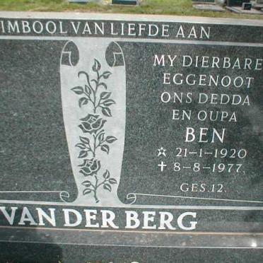 BERG Ben, van der 1920-1977