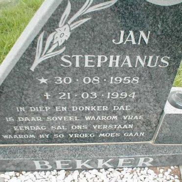 BEKKER Jan Stephanus 1958-1994