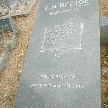 BEETGE F.M.J. 1890-1949 &amp; E.M. ENSLIN 1894-1964