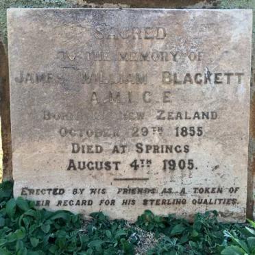 BLACKETT James William 1855-1905