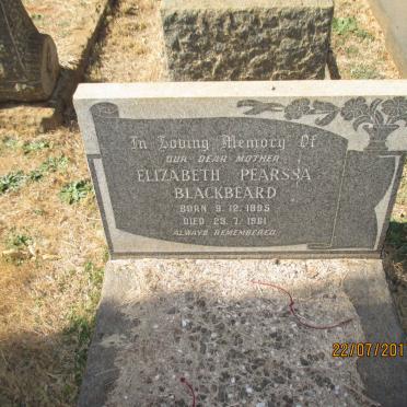 BLACKBEARD Elizabeth Pearssa 1895-1961