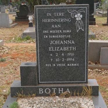BOTHA Oscar 1913-1985 &amp; Johanna Elizabeth 1916-1994