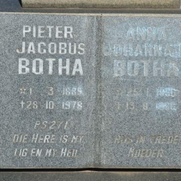 BOTHA Pieter Jacobus 1889-1978 &amp; Anna Johanna F. 1896-1986