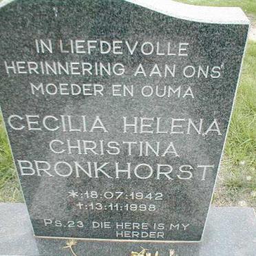 BRONKHORST Cecilia Helena Christina 1942-1998