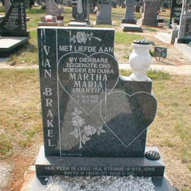 BRAKEL Martha Maria, van 1932-1998