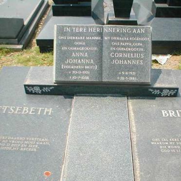 BRITZ Cornelius Johannes 1921-1985 &amp; ESTEBETH Anna Johanna voorheen BRITZ  1926-198?
