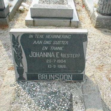 BRUNSDON Johanna nee BESTER 1904-1966
