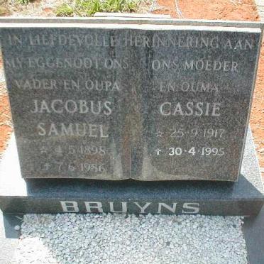 BRUYNS Jacobus Samuel 1898-1986 &amp; Cassie 1917-1995