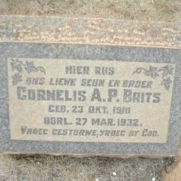 BRITS Cornelius A.P. 1910-1932