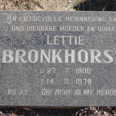 BRONKHORST Lettie 1900-1979