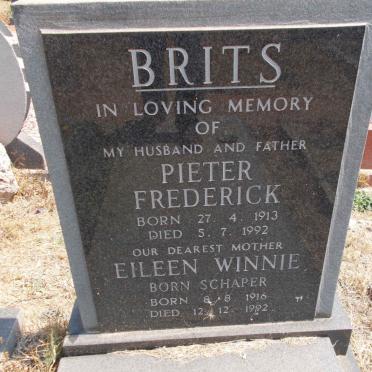 BRITS Pieter Frederick 1913-1992 &amp; Eileen Winnie SCHAPER 1916-1992