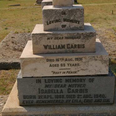 CARBIS William -1931 &amp; Isabella 1868-1940