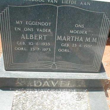 DAVEL Albert 1933-1973 &amp; Martha M.M. 1937-