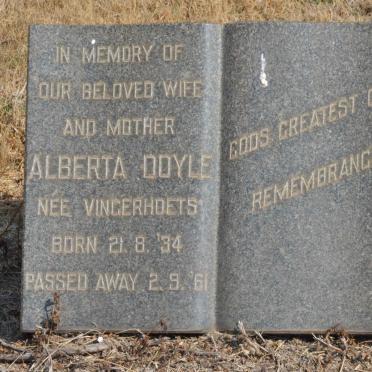DOYLE Alberta nee VINGERHOETS 1934-1961