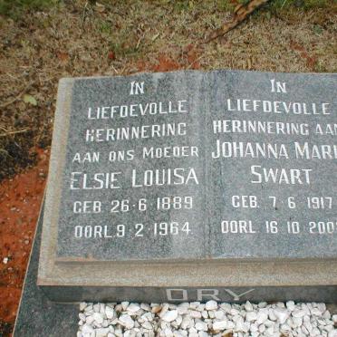 DRY Elsie Louisa 1889-1964 ::  SWART Johanna Maria nee DRY 1917-2002