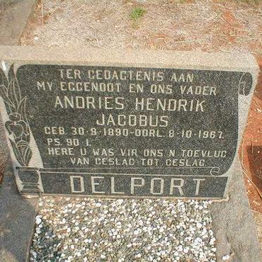 DELPORT Andries Hendrik Jacobus 1890-1967