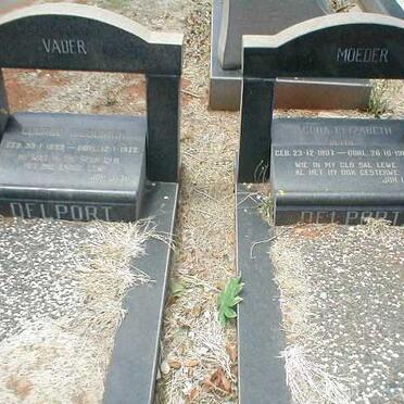 DELPORT George Diederick 1893-1972 &amp; Jacoba Elizabeth 1907-1969