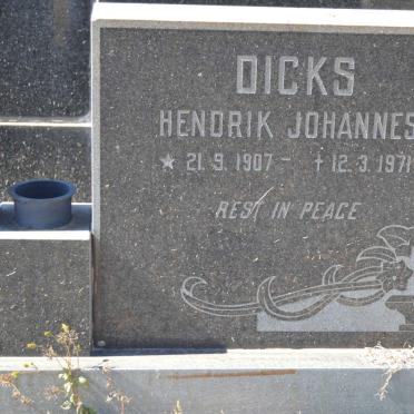 DICKS Hendrik Johannes 1907-1971