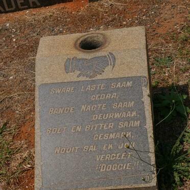 EEDEN B.L.B, van 1885-1958 &amp; Magdalena Aletta PRETORIUS -1953