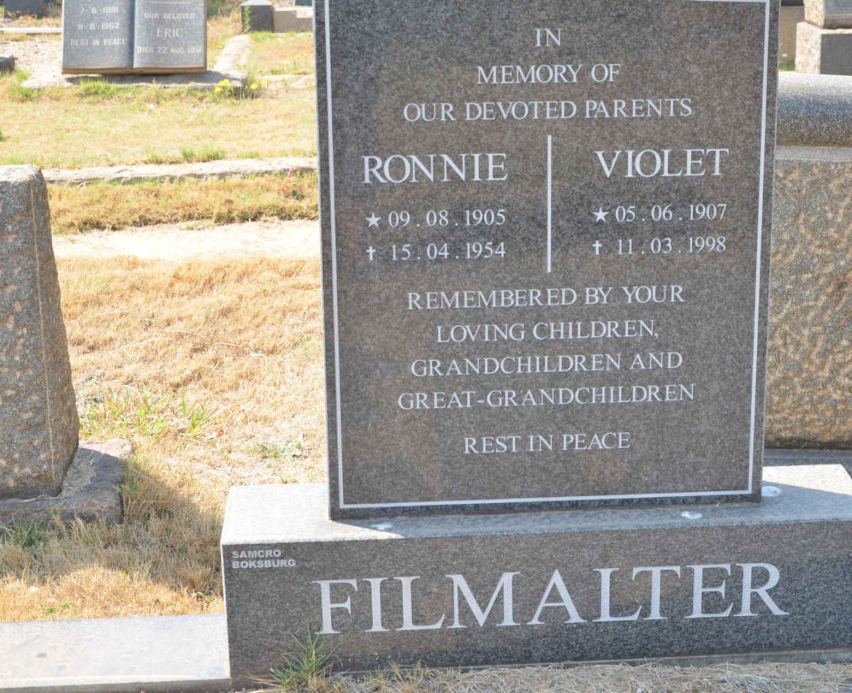 FILMALTER Ronnie 1905-1954 &amp; Violet 1907-1998